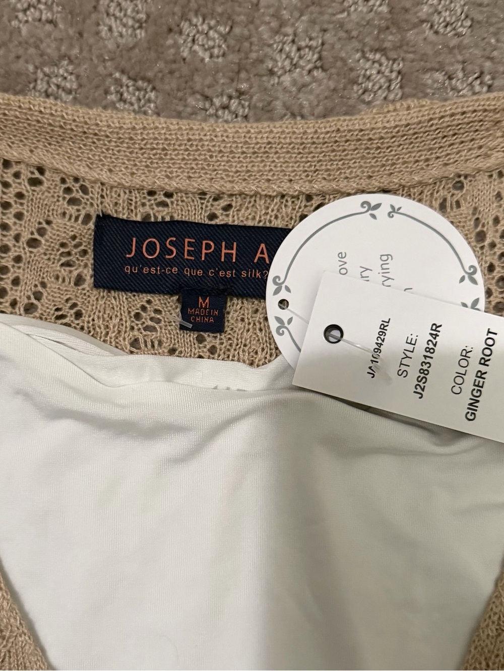Joseph A. Tie Front Pointelle Knit Cardigan Sweater | NWT | Medium - Picture 4 of 4